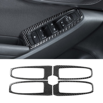 JDMuscle 22-24 Subaru WRX P&S Series Carbon Fiber Window Switch Trim Covers 4 PC | Black Carbon Fiber/ Red Carbon Fiber