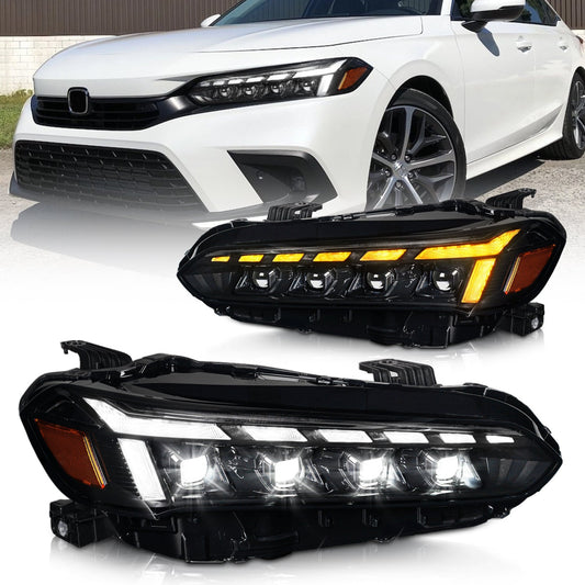 Archaic Full LED Headlights Assembly For 11th Gen Honda Civic 2021-2022UP