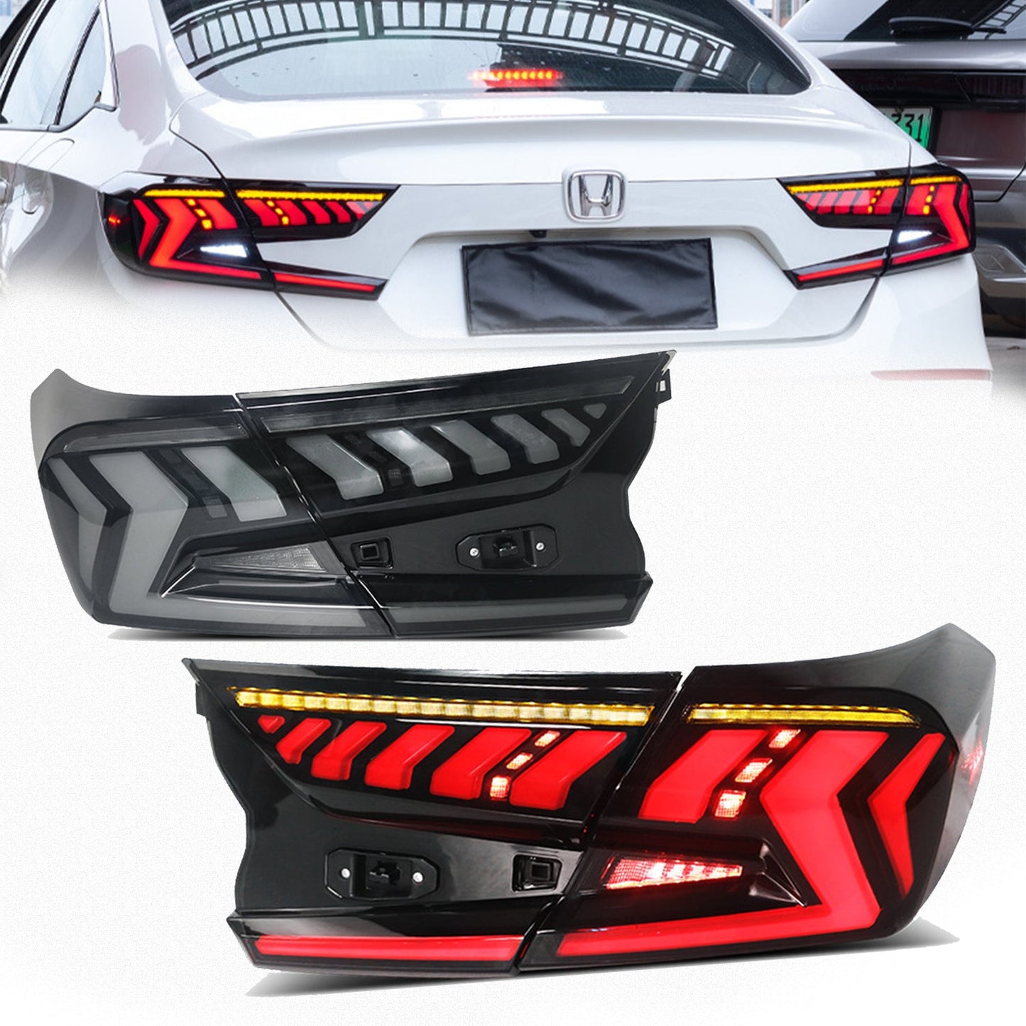 Archaic Full LED Tail Lights Assembly For 10th Gen Honda Accord 2018-2022