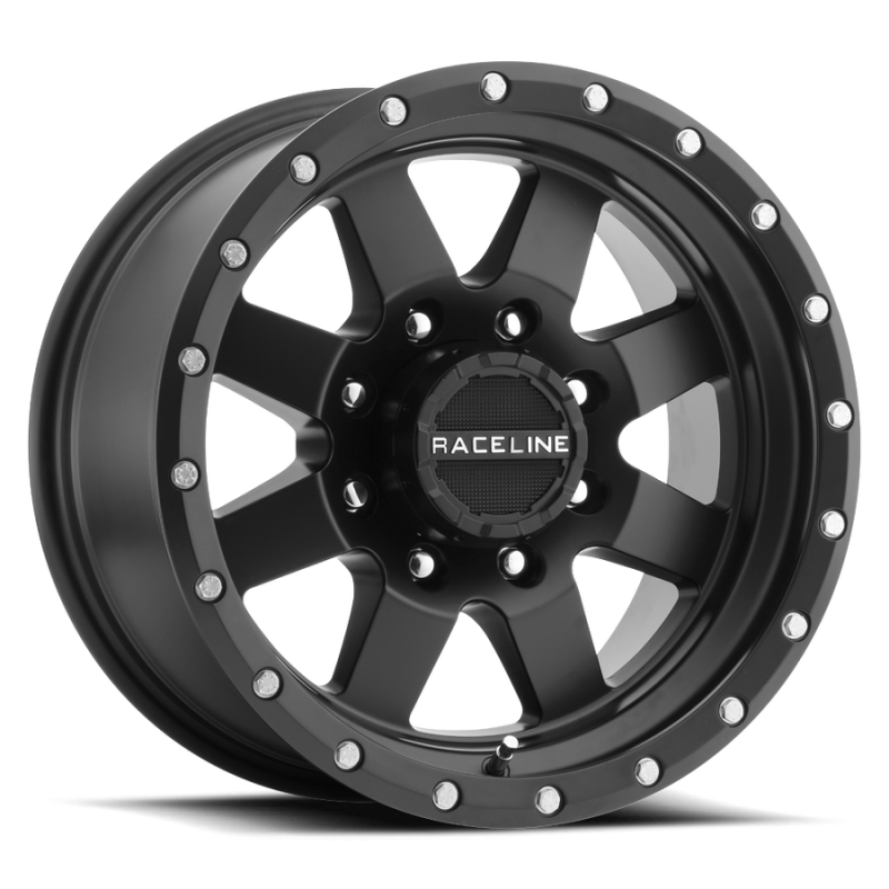 Raceline 935B Defender 15x10in / 5x114.3 BP / -50mm Offset / 83.82mm Bore - Satin Black Wheel