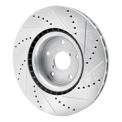 DFC [05-20 WRX STI] Front Left Drilled and Slotted Brake Rotor - Silver, Part Number DFС631-13016L