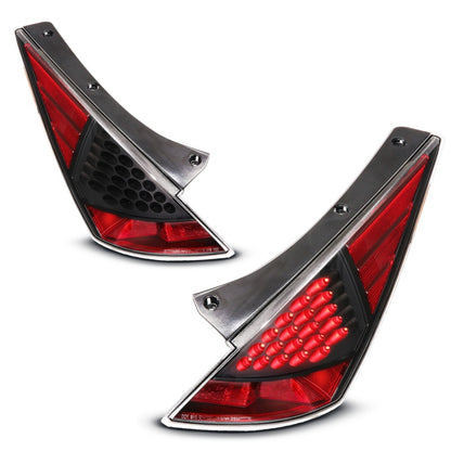 ANZO [03-06 350Z] LED Tail Light Assembly - Clear Lens, Black Housing, Pair