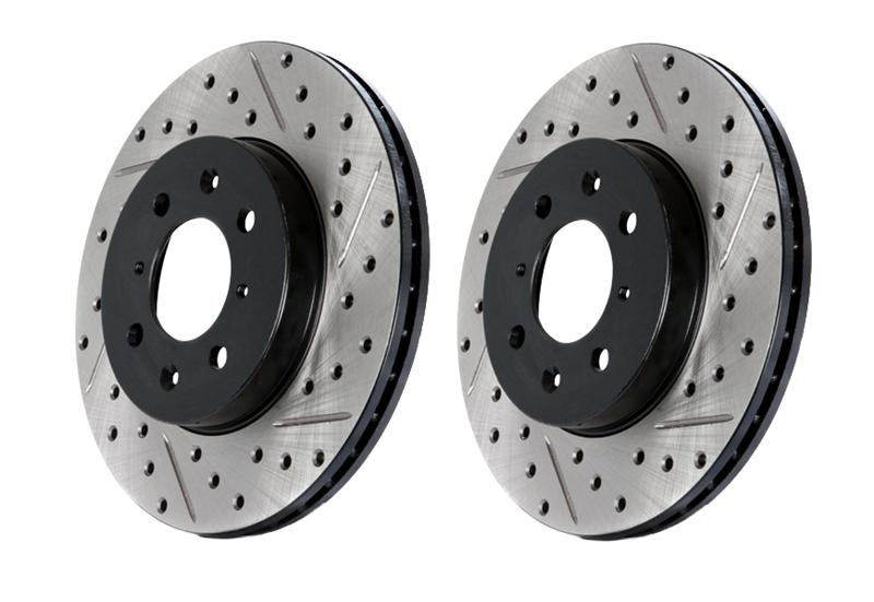 StopTech [03-08 350Z] [03-04 G35] SportStop Drilled and Slotted Rear Right Rotor - Black E-Coated, Part 127.42079R