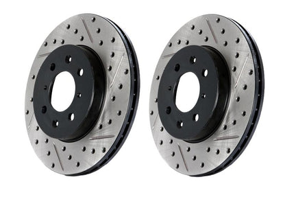 StopTech [03-08 350Z] [03-04 G35] SportStop Drilled and Slotted Rear Right Rotor - Black E-Coated, Part 127.42079R