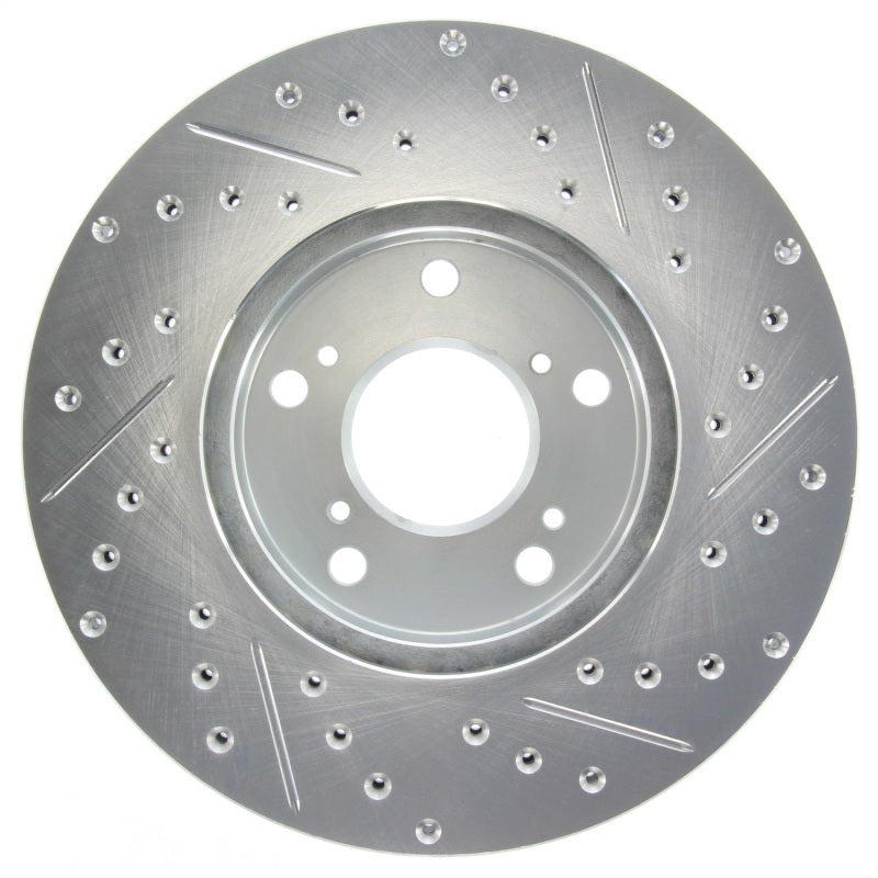 StopTech Select Sport [98-02 Accord] [06-08 Civic GX] Right Front Drilled and Slotted Rotor - Zinc-Coated