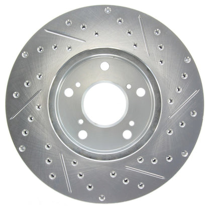 StopTech Select Sport [98-02 Accord] [06-08 Civic GX] Right Front Drilled and Slotted Rotor - Zinc-Coated