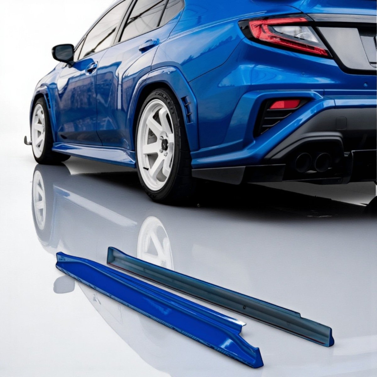 2022 - 2025 Subaru WRX Paint Matched Side Skirts OE Style - JDMuscleSide SkirtsVB-OE-K7X-SSWorld Rally Blue Pearl