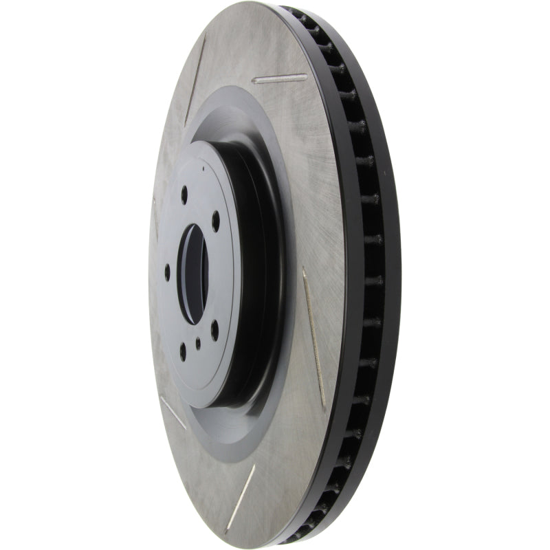 StopTech Power Slot [09 Nissan 350Z, 09-19 Nissan 370Z, 08-13 Infiniti G37] Sport Slotted Front Right Rotor - Black E-Coated