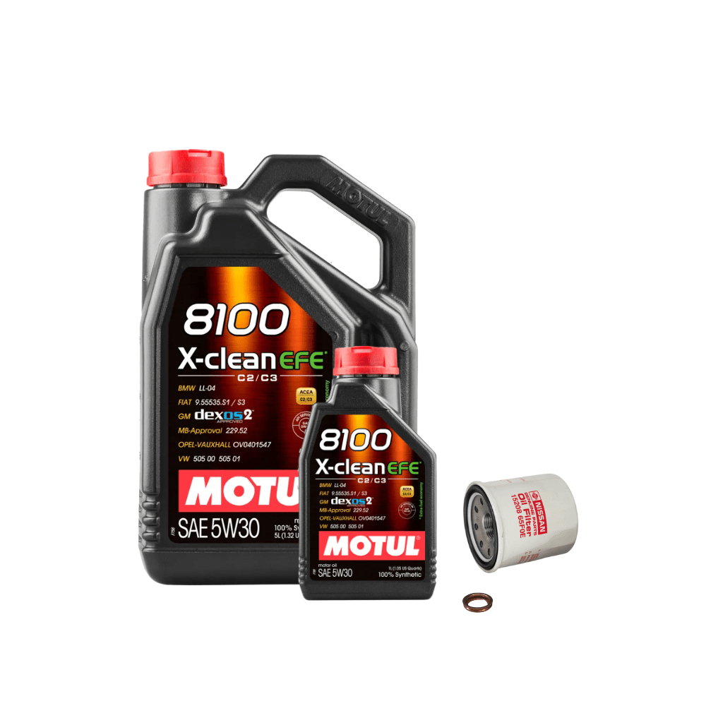 [23 - 26 Nissan Z] 5W30 Motul Oil Change Package | 8100 X - Clean 6 Liter - JDMuscleOil Change Package