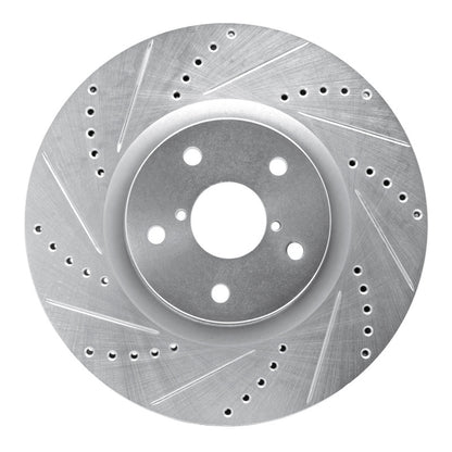 DFC [05-20 WRX STI] Front Left Drilled and Slotted Brake Rotor - Silver, Part Number DFС631-13016L