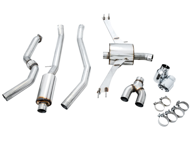 AWE Tuning [17-20 Civic Si] Touring Edition Exhaust with Front Pipe - Dual Chrome Silver Tips, AWE3015-32108