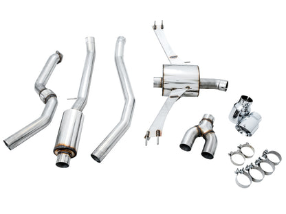 AWE Tuning [17-20 Civic Si] Touring Edition Exhaust with Front Pipe - Dual Chrome Silver Tips, AWE3015-32108