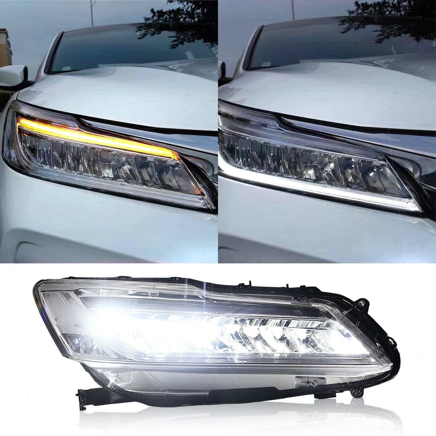 Archaic Full LED Headlights Assembly For Honda Accord 2013-2017