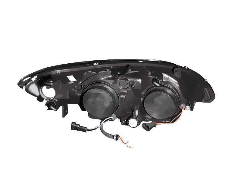 ANZO [04-05 Civic] Projector Headlight Set with Halo - Clear Lens, Black Housing