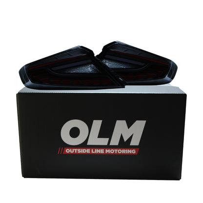 OLM [22–26 WRX] Phantom-Spec LED Taillights - Smoke Lens Red Optic