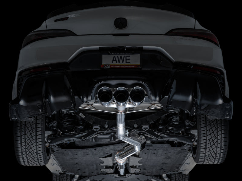 AWE Tuning 2024 Acura Integra Type S DE5 FWD Track Edition Exhaust with Triple Chrome Silver Tips