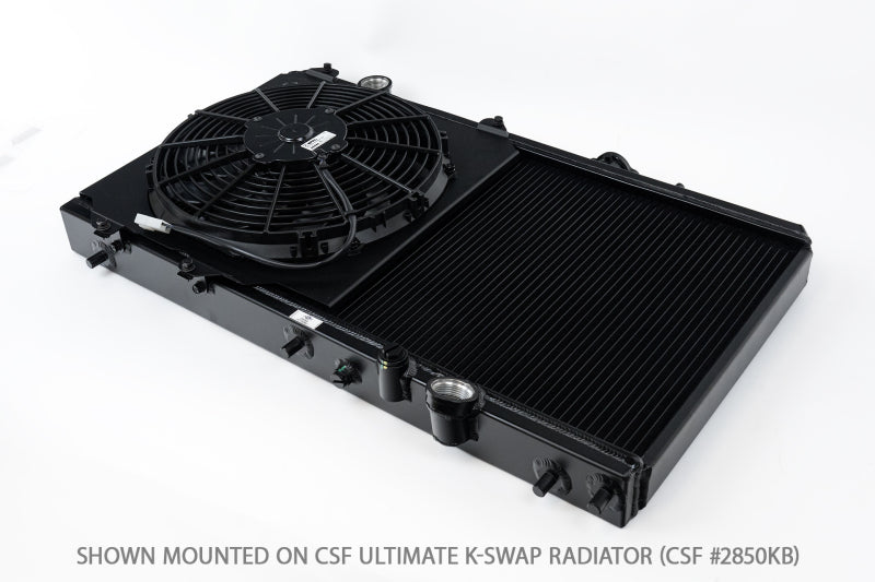 CSF [92-00 Civic] All-Aluminum Fan Shroud with 12-Inch SPAL Fan - Black Finish, CSF2858FB