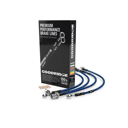 Goodridge [06-11 Honda Civic Si] Stainless Steel Brake Lines - Electric Blue