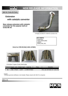 HKS [12-19 BRZ/FR-S/86] Extension Kit with Catalytic Converter - Part Number 11999-AT002