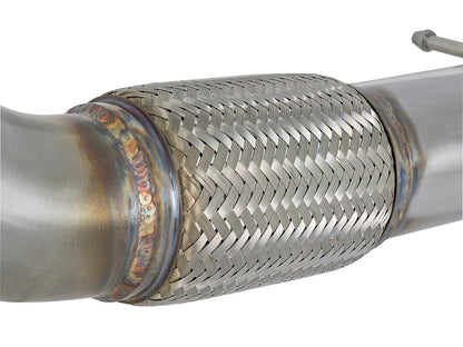 aFe Twisted Steel [17-21 Civic Type R] 3-Inch Mid-Pipe - Brushed Stainless Steel, Part 49-36617