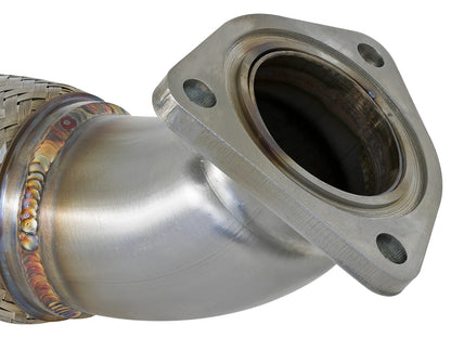 aFe Twisted Steel [17-21 Civic Type R] 3-Inch Mid-Pipe - Brushed Stainless Steel, Part 49-36617