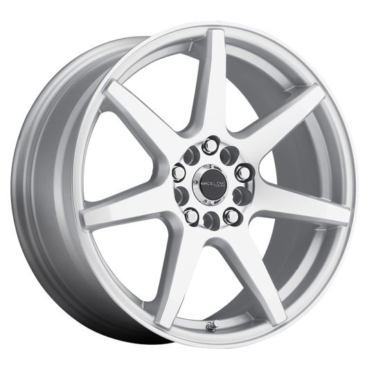 Raceline 131S Evo 17x7.5in / 5x100/5x114.3 BP / 40mm Offset / 72.62mm Bore - Silver & Machined Wheel