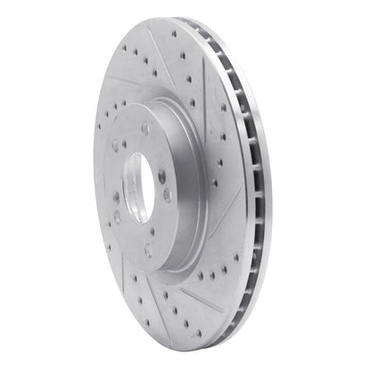 R1 Concepts [10-15 Civic] [13-15 ILX] [02-02 RSX] Front Right Drilled and Slotted Brake Rotor - Silver
