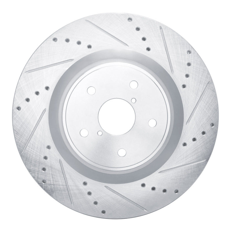 DFC [18-25 WRX STI] Front Right Drilled and Slotted Brake Rotor - Silver, DF631-13041R