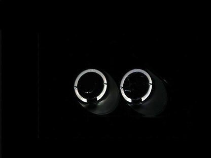 ANZO [02-04 Civic] Projector Headlight Set with Halo - Clear Lens, Black Housing