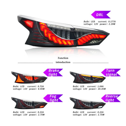 Archaic Full LED Tail Lights Assembly For 6th Gen Nissan Altima  2019-2022