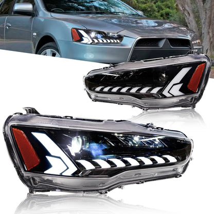 Archaic Full LED Headlights Assembly For Mitsubishi Lancer & EVO X 2008-2018