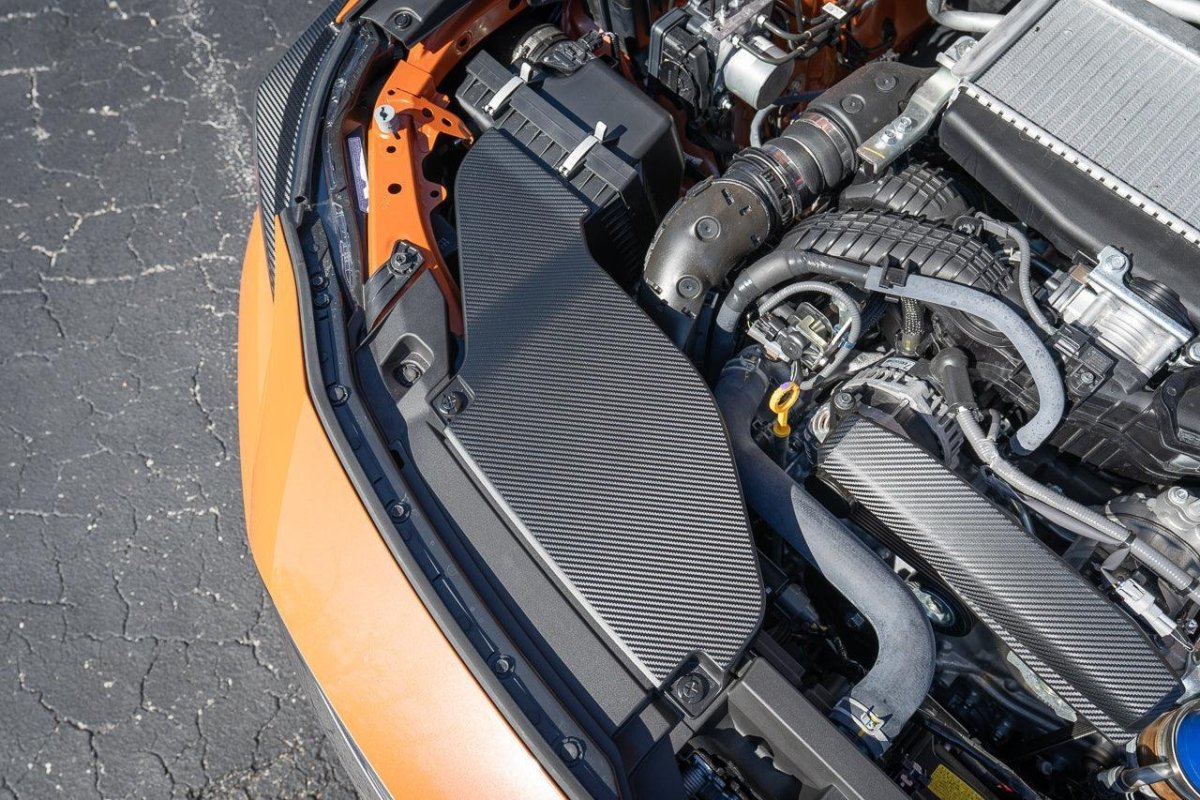 3D Carbon Engine Intake Duct Cover Overlay - 2022+ Subaru WRX - JDMuscleExterior - Vinyl22WRXINTAKECVR-3DB