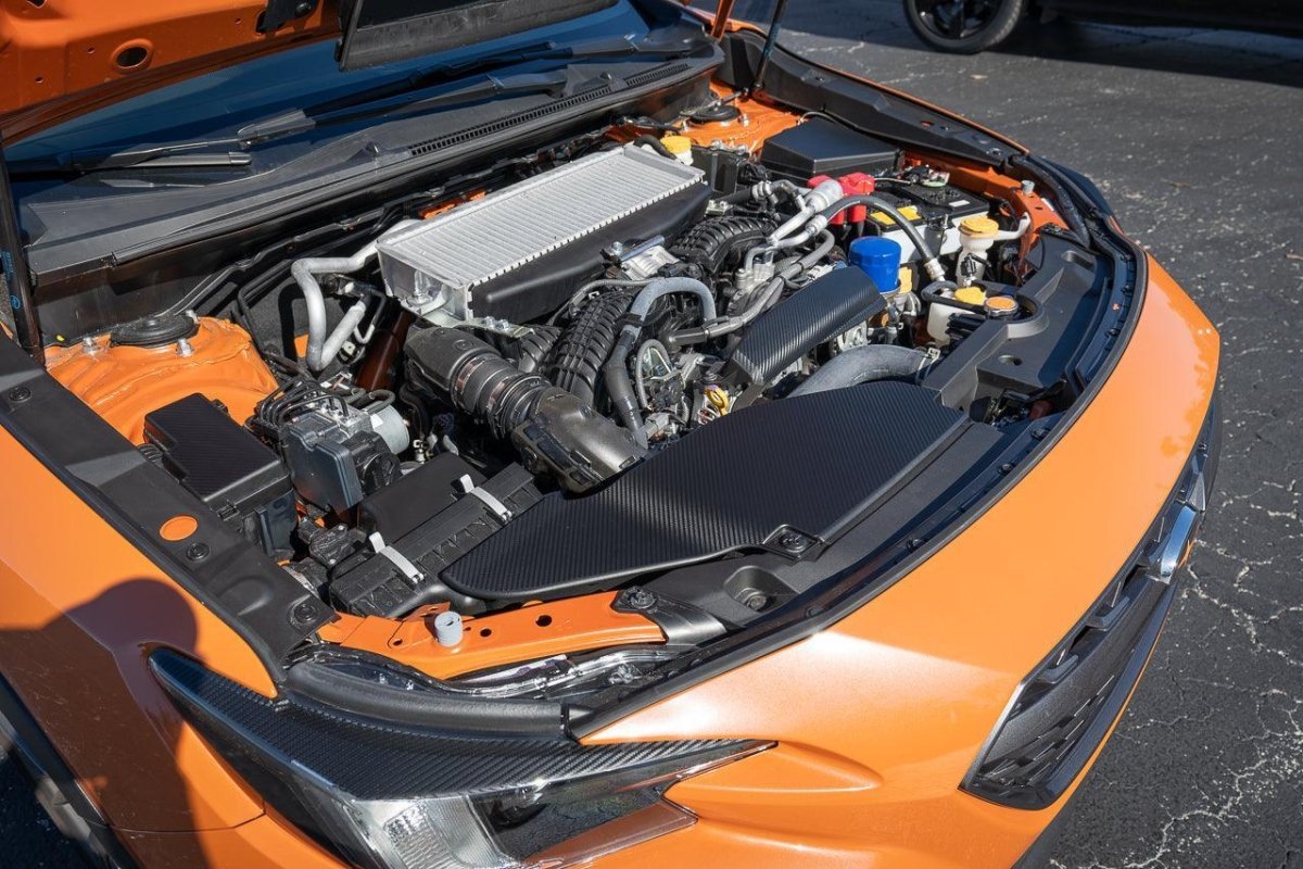 3D Carbon Engine Intake Duct Cover Overlay - 2022+ Subaru WRX - JDMuscleExterior - Vinyl22WRXINTAKECVR-3DB