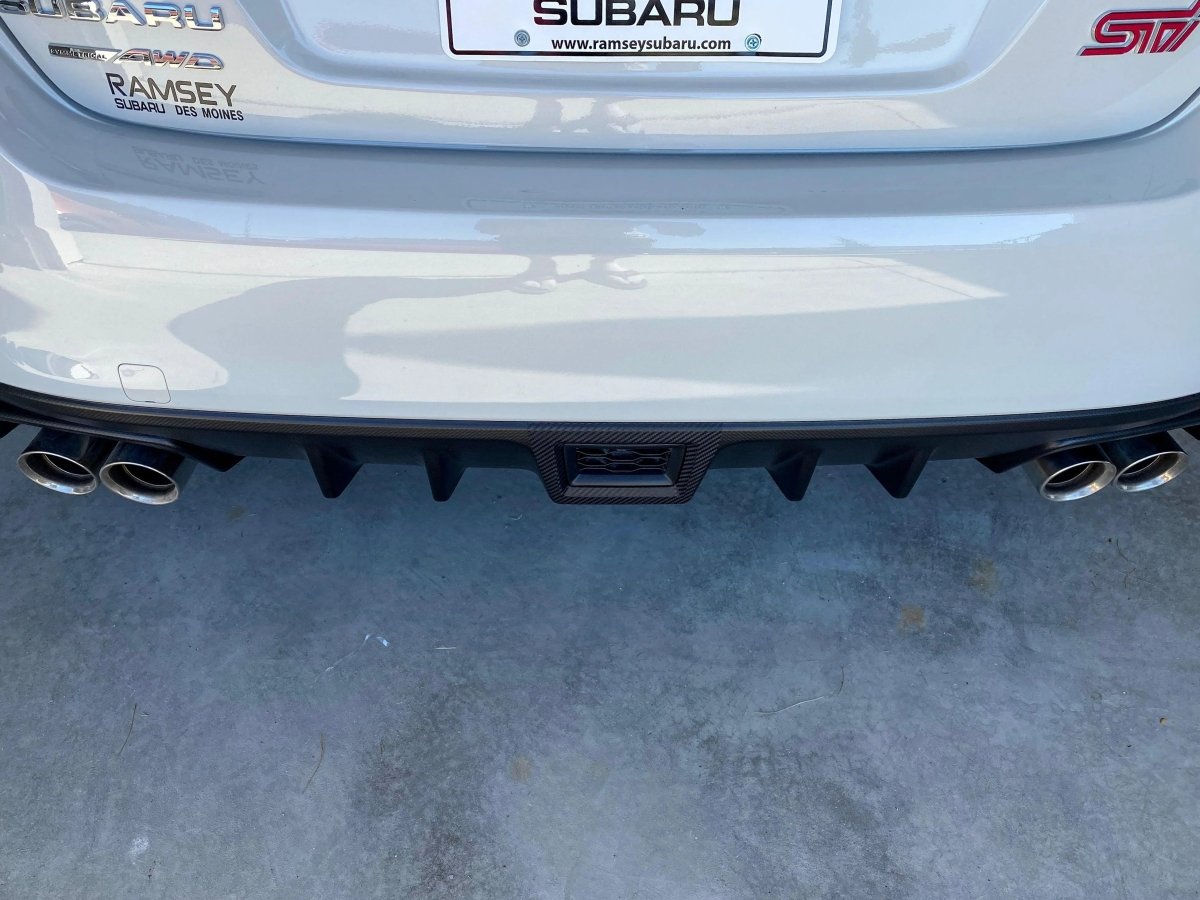 3D Carbon Fiber Rear Fog / F1 Bumper Cover Overlay - 2015 - 2021 WRX / STI - JDMuscleBumperSFB15WRXF1BC3DBK3D Carbon (Black)