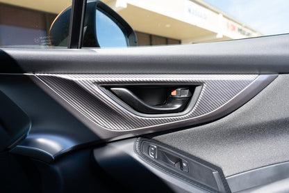 3D Carbon Interior Door Handle Trim Overlay Part 1 - 2022+ Subaru WRX - JDMuscleInterior - Vinyl22WRXINTDOORPT1-3DB
