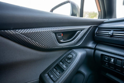 3D Carbon Interior Door Handle Trim Overlay Part 2 - 2022+ Subaru WRX - JDMuscleInterior - Vinyl22WRXINTDOORPT2-3DB