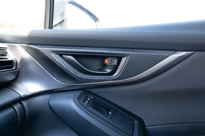 3D Carbon Interior Door Handle Trim Overlay Part 2 - 2022+ Subaru WRX - JDMuscleInterior - Vinyl22WRXINTDOORPT2-3DB