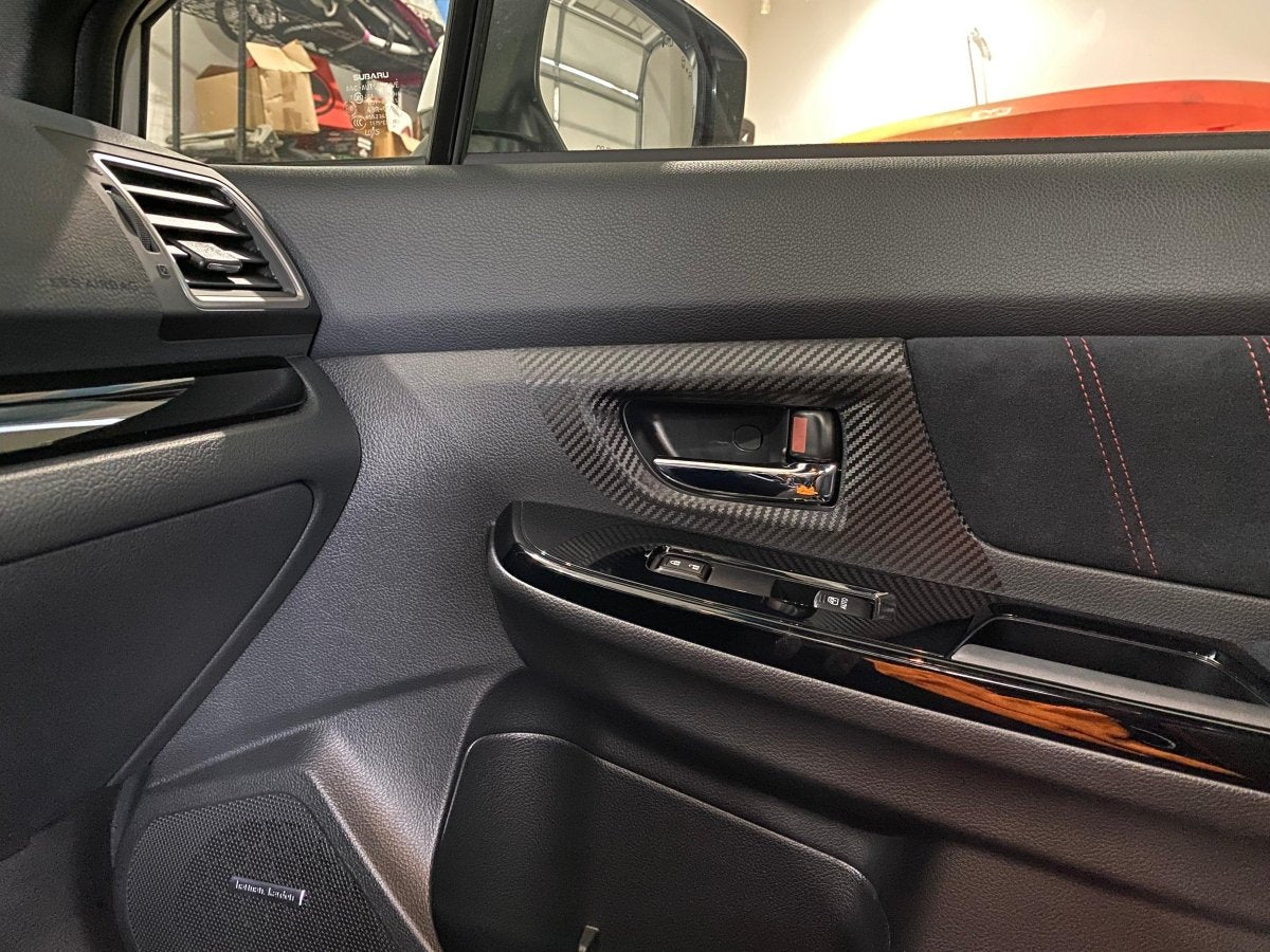 3D Carbon Interior Door Handle Trim Overlays - 2015 - 2021 WRX / STI - JDMuscleInteriorSFB15WRXIDHT3DBK