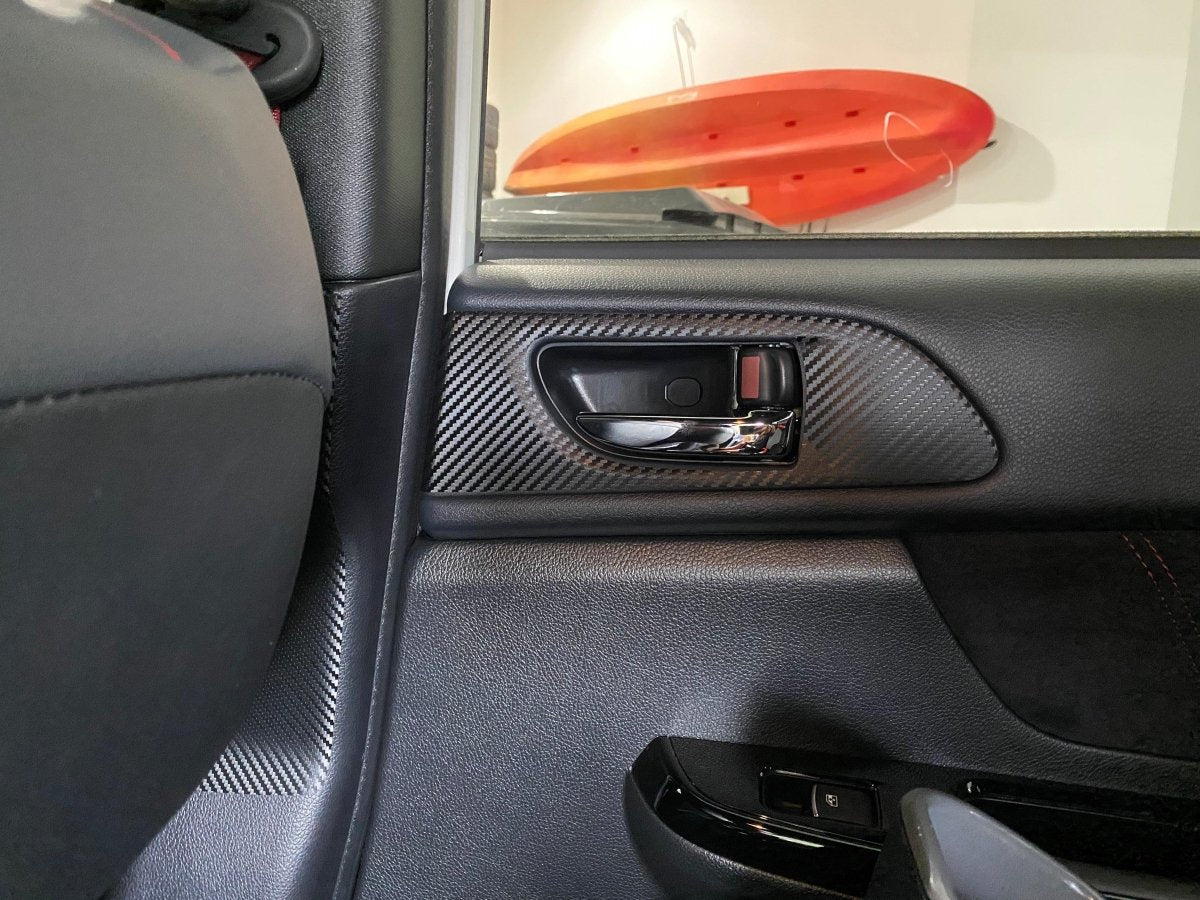 3D Carbon Interior Door Handle Trim Overlays - 2015 - 2021 WRX / STI - JDMuscleInteriorSFB15WRXIDHT3DBK