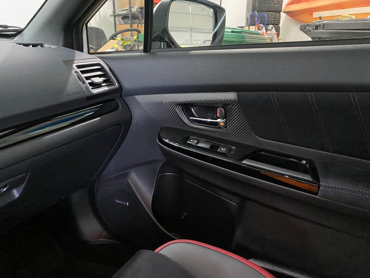 3D Carbon Interior Door Handle Trim Overlays - 2015 - 2021 WRX / STI - JDMuscleInteriorSFB15WRXIDHT3DBK