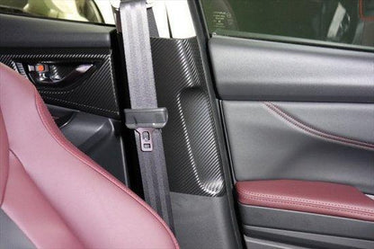 3D Carbon Seatbelt / Pillar Panel Protection Kit (Scuff Guard) - 2022+ WRX - JDMuscleInterior - VinylSFB22WRXSB3DBK