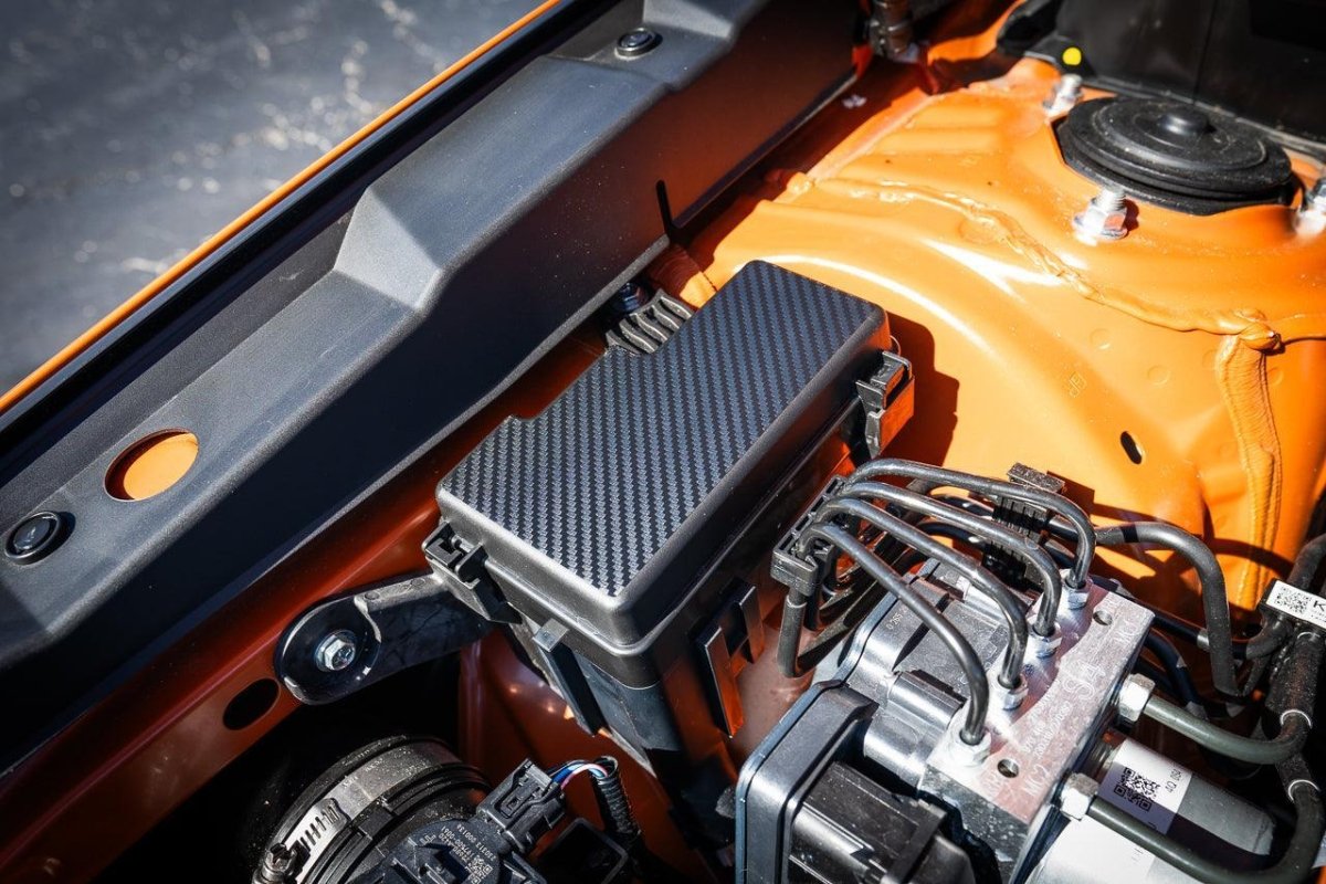 3D Carbon Secondary Fuse Box Cover Overlay fits 2022+ Subaru WRX - JDMuscleExterior - Vinyl22WRXSECFUSE2-3DB