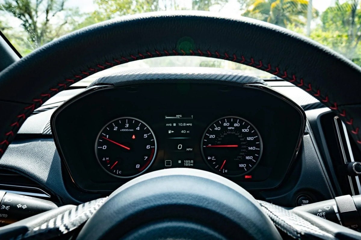 3D Carbon Speedometer Cluster Overlay - 2022+ Subaru WRX - JDMuscleInterior - Vinyl22WRXSPDHOOD-3DB
