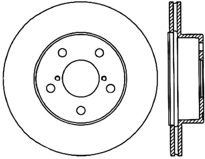 StopTech [05-07 Impreza WRX/STi] Drilled and Slotted Right Rear Rotor - Black E-Coated