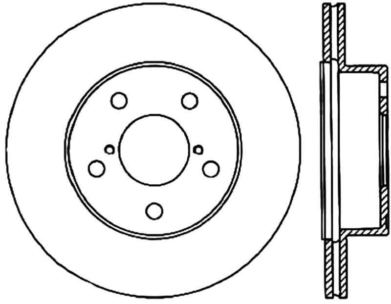 StopTech [05-07 Impreza WRX/STi] Drilled and Slotted Left Rear Rotor - Black E-Coated