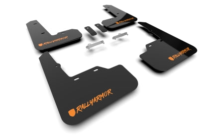 Rally Armor 22-24 Subaru WRX Black UR Altered Font Mud Flap Orange Logo (MOQ 200 PCS) | MF92-UR-BLK/OR-X