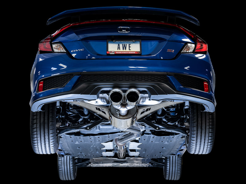 AWE Tuning [17-20 Civic Si] Touring Edition Exhaust with Front Pipe - Dual Chrome Silver Tips, AWE3015-32108