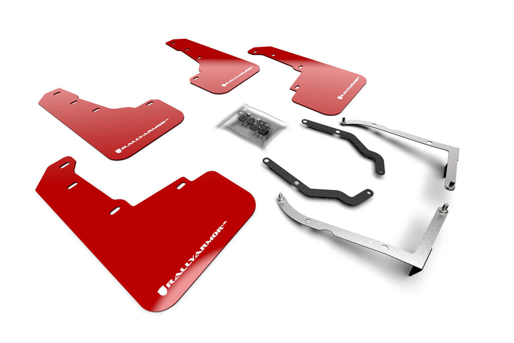 Rally Armor 2018-23 Subaru XV Crosstrek Lift/AT Red UR Mud Flap White Logo | MF46-LTUR-RD/WH