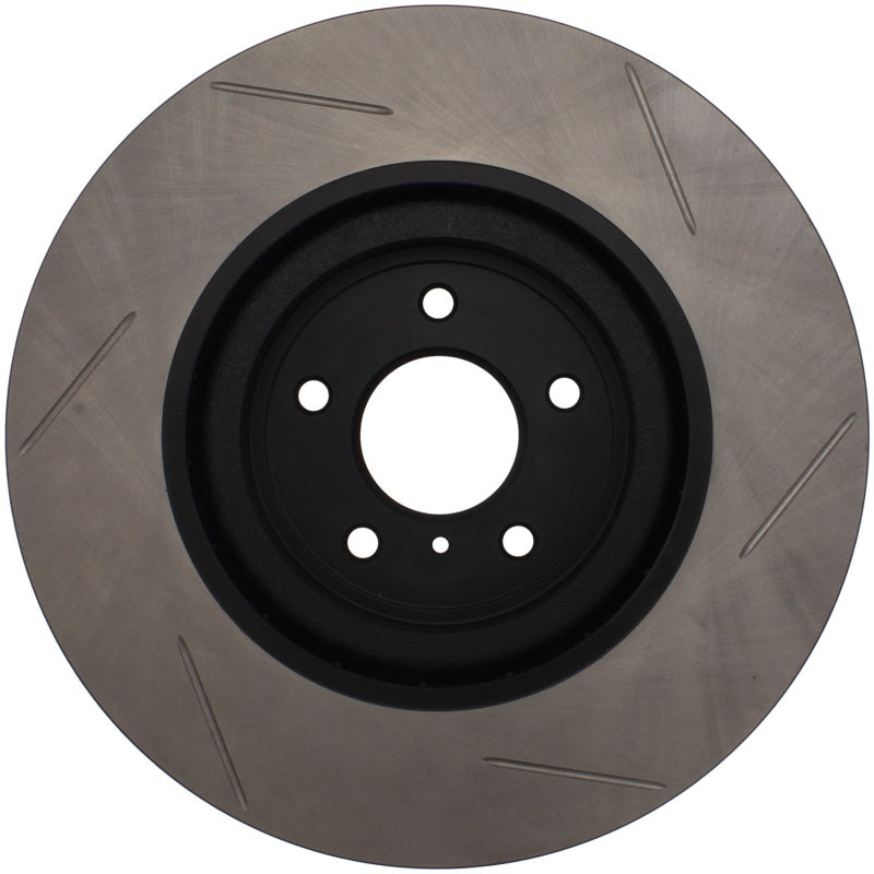 StopTech Power Slot [09 Nissan 350Z, 09-19 Nissan 370Z, 08-13 Infiniti G37] Sport Slotted Front Right Rotor - Black E-Coated