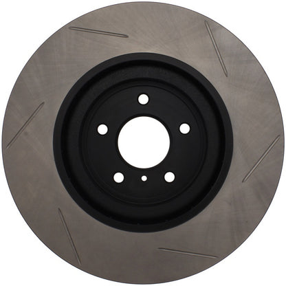 StopTech Power Slot [09 Nissan 350Z, 09-19 Nissan 370Z, 08-13 Infiniti G37] Sport Slotted Front Right Rotor - Black E-Coated